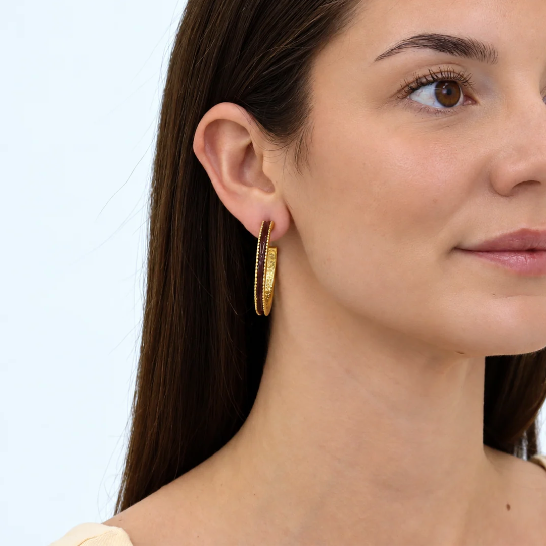 Enamel Dotty Hoops