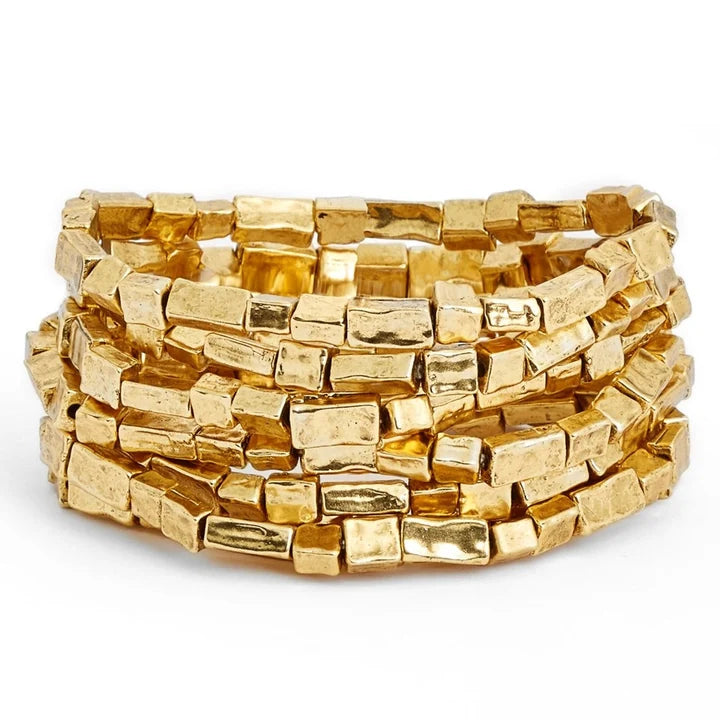 Set of 6 Elongated Bead Bracelets