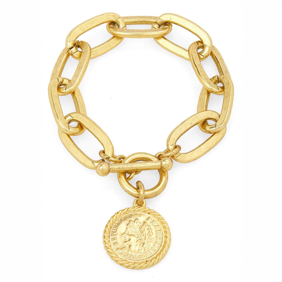 Coin X Thick Link Bracelet