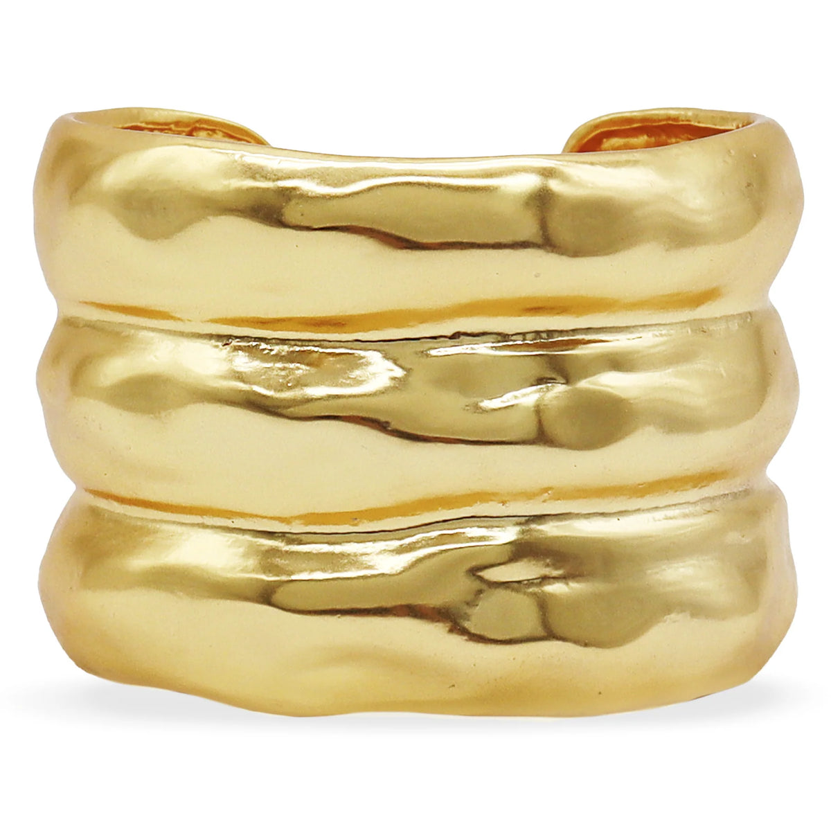 Bubble Textured Three Row Cuff Bracelet