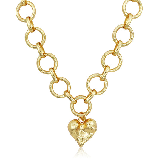 Collar de corazón fundido