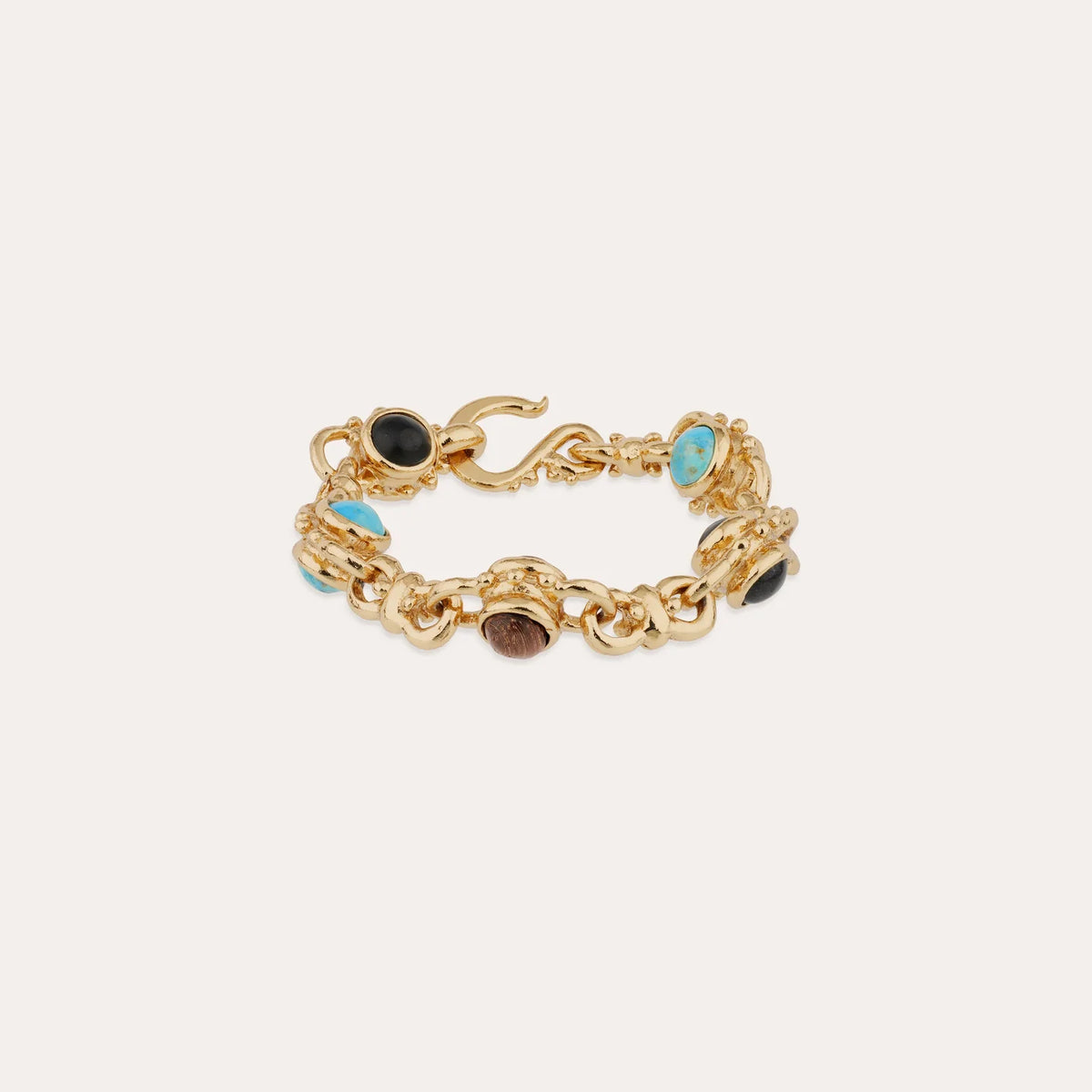 Amarante multi Bracelet - Turquoise, Black Basalt and Wood